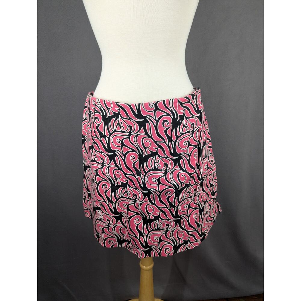 Metrostyle Skort Size 12 Pink Black Tribal Y2K Vintage Stretch